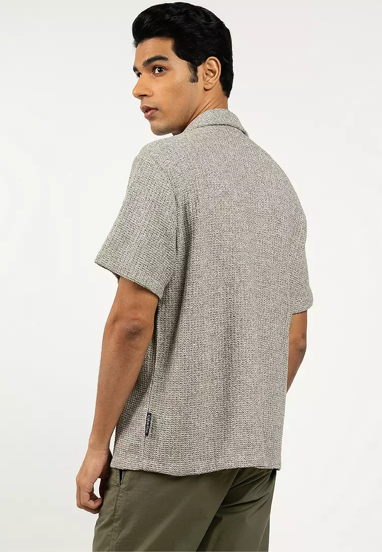 Tuck Stitch Relaxed Camp Shirt - Calvin Klein Jeans