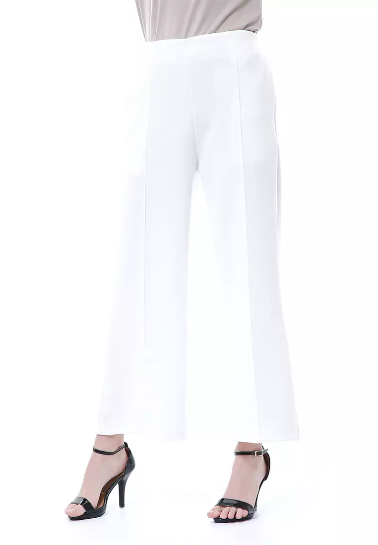 Layilla Scuba Cullote Polos Rok Bawahan Wanita Premium Quality - White