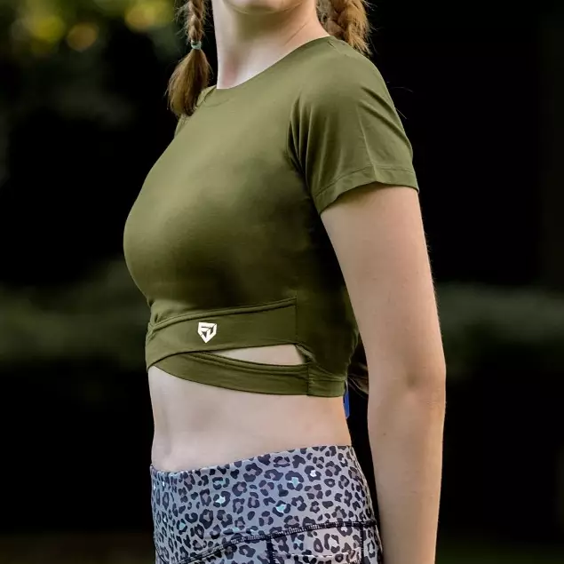 FITWEAR - JENNIE COLOR CROPTOP - ARMY