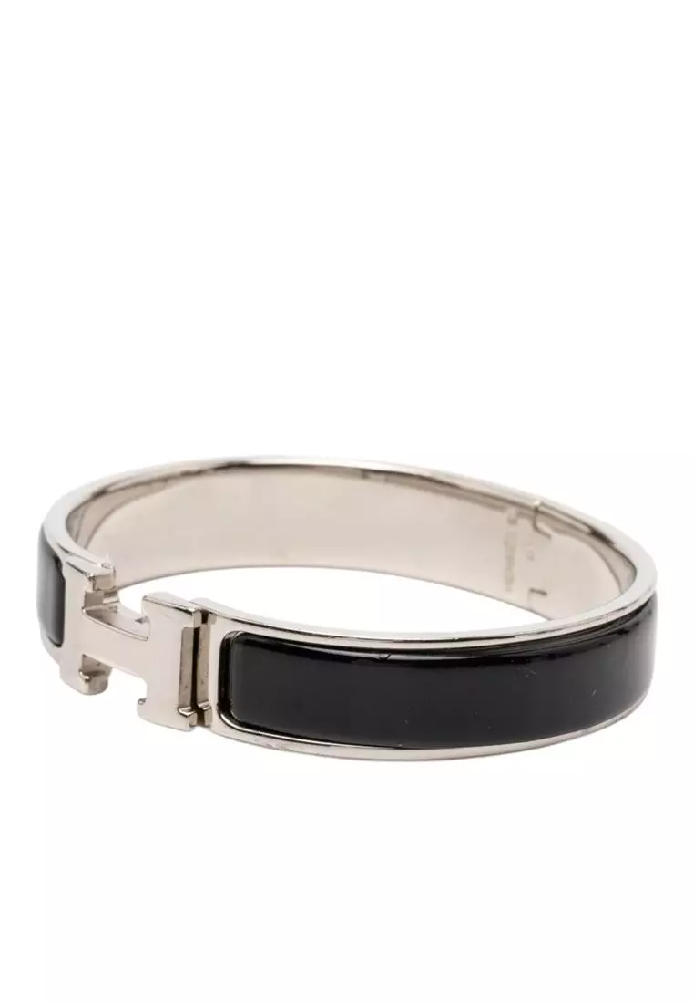 Pre-Loved Hermès Narrow Enamel Clic H Bracelet Pm