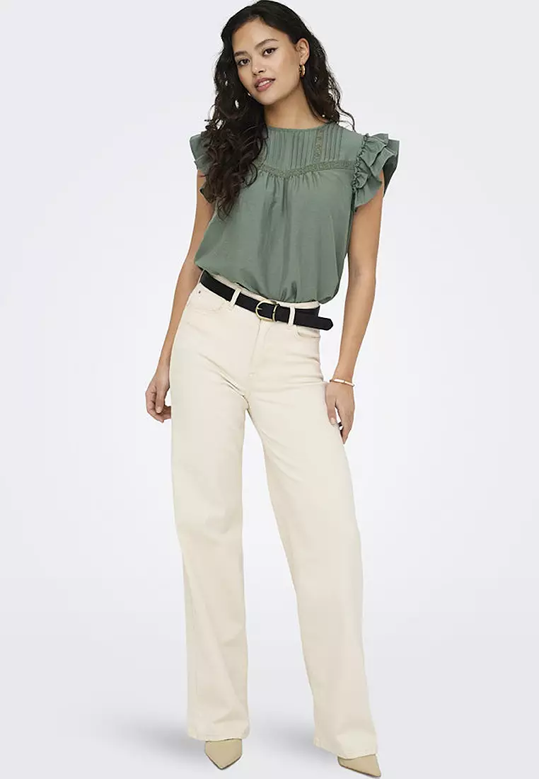 Sleeveless Woven Lace Top