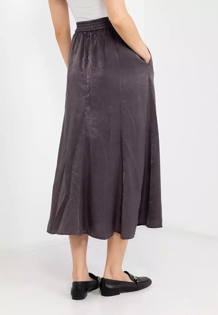 Faux suede sale flared skirt