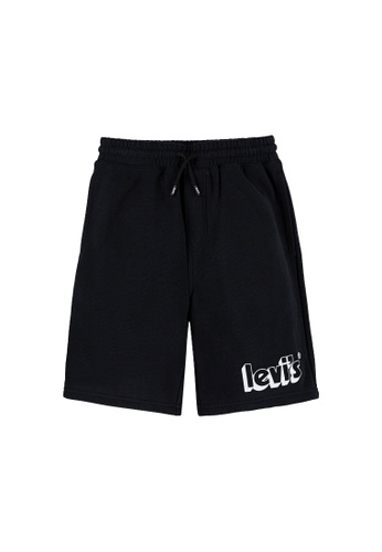 Levi's black Levi's Graphic Jogger Shorts (Big Kids) 89A3BKA2F9E480GS_1
