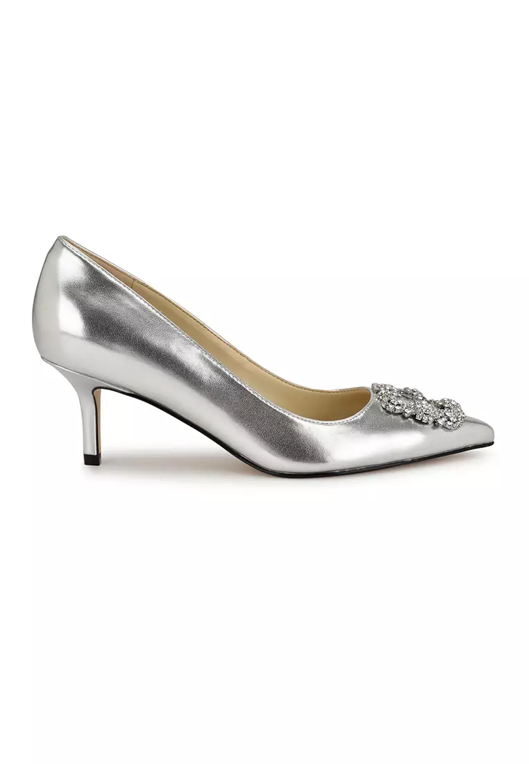Discount on Nine West  shoes - SKU: Awysh3 Embellished Dress Pumps Silver