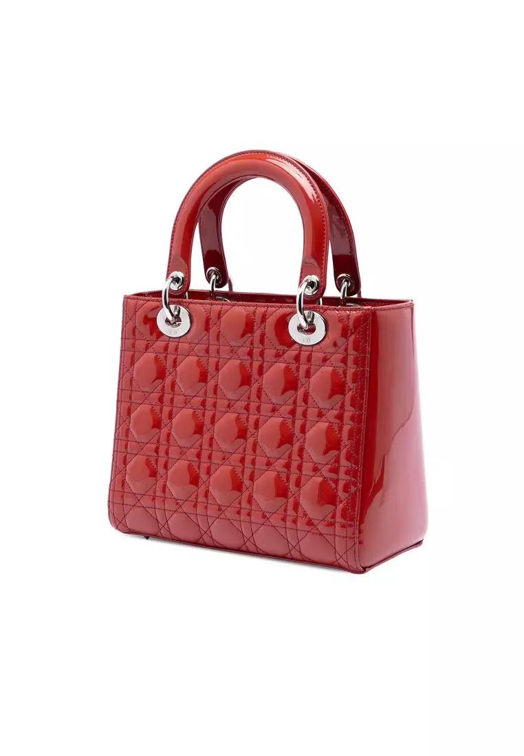 Pre-Loved Dior Medium Patent Cannage Lady Dior