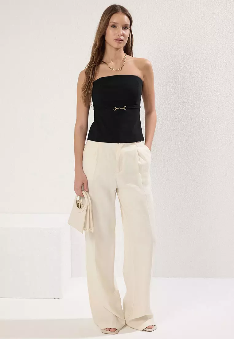 Black Woven Blouse TWOSS25BZ00421