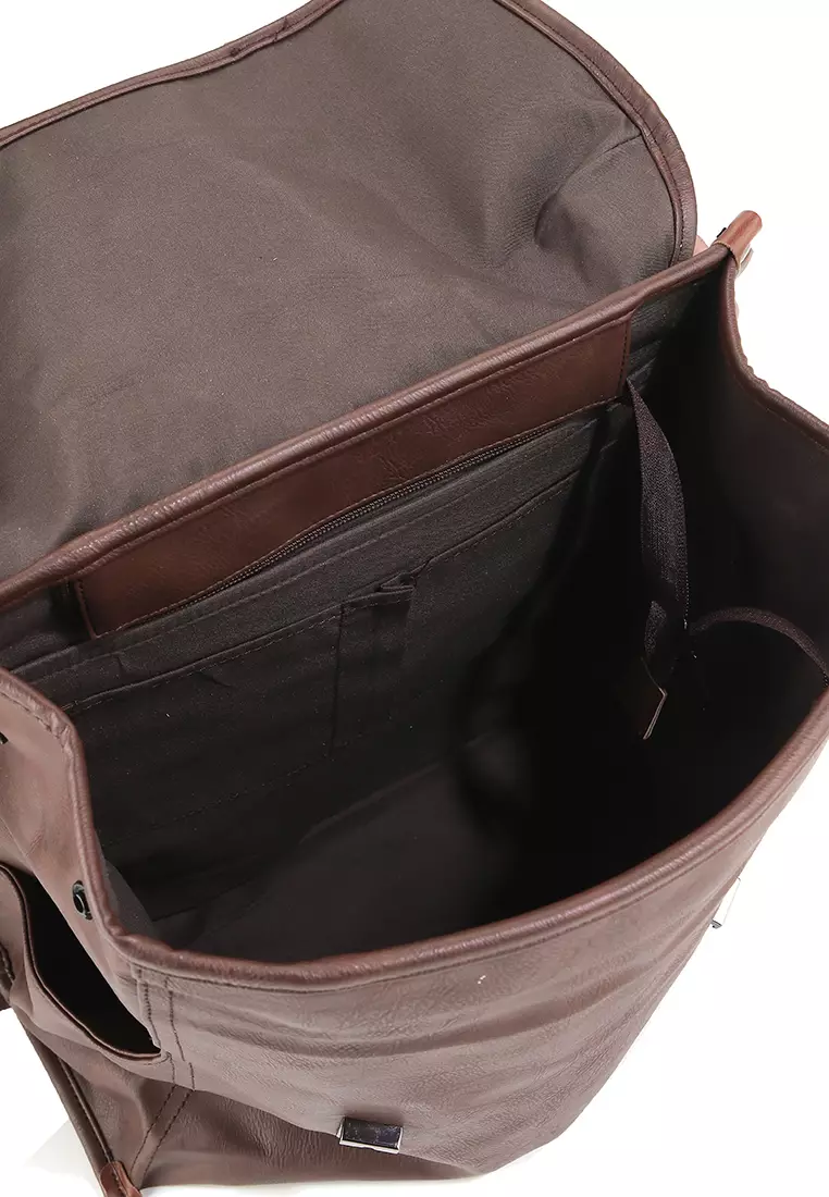 Distressed Leather Atlas Backpack