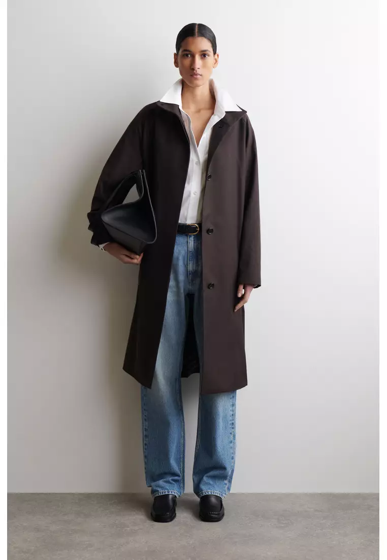 SQUARE-TOE LEATHER HEELED LOAFERS