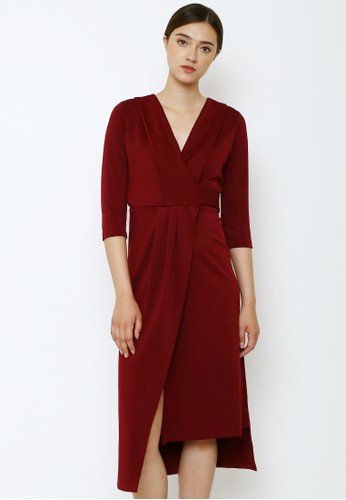 Jual At Vezzo Cora Wrap Midi Dress Original Zalora Indonesia