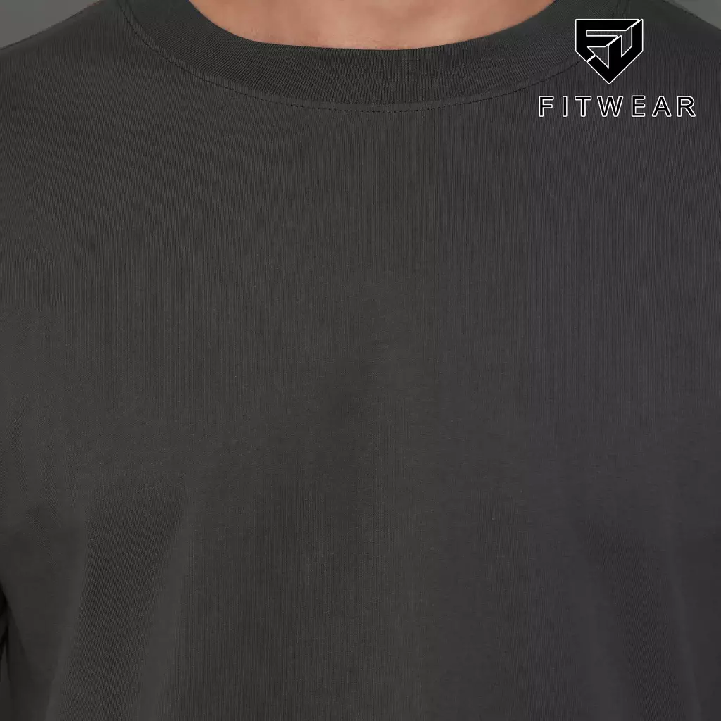 Fitwear Kaos Olahraga Pria Fitwear MORGAN BASIC COTTON S/S T-SHIRT - DARK GREY