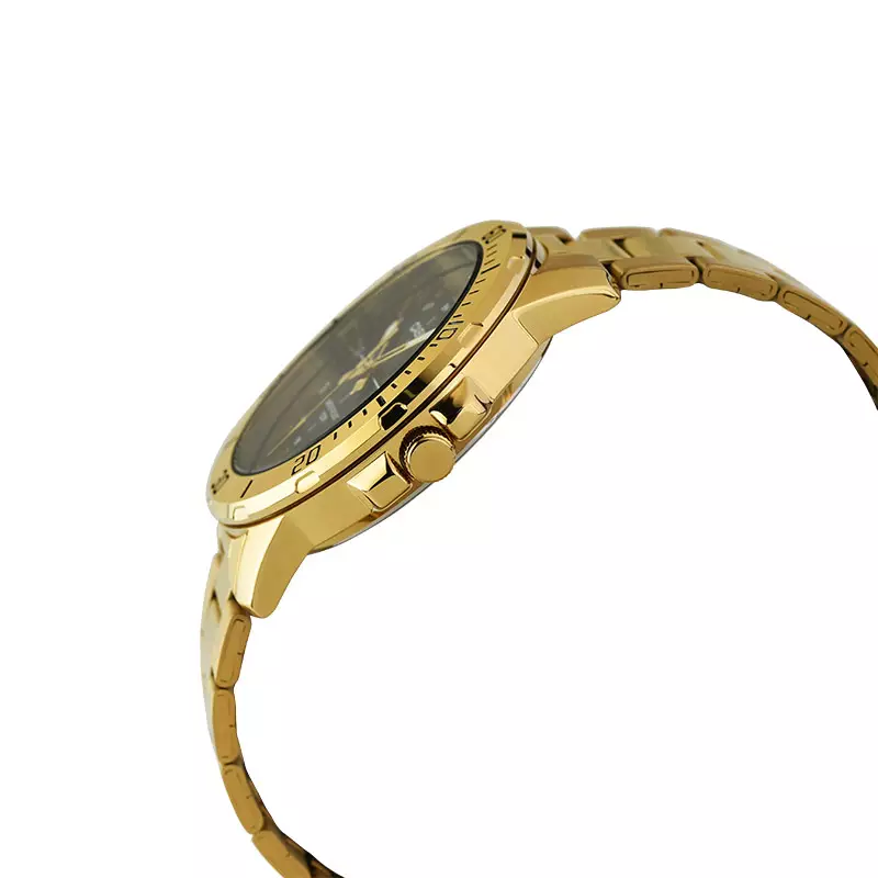 Jam Tangan Pria Casio General MTP-VD01G-1CVUDF Enticer Men Black Dial Gold Stainless Steel Band
