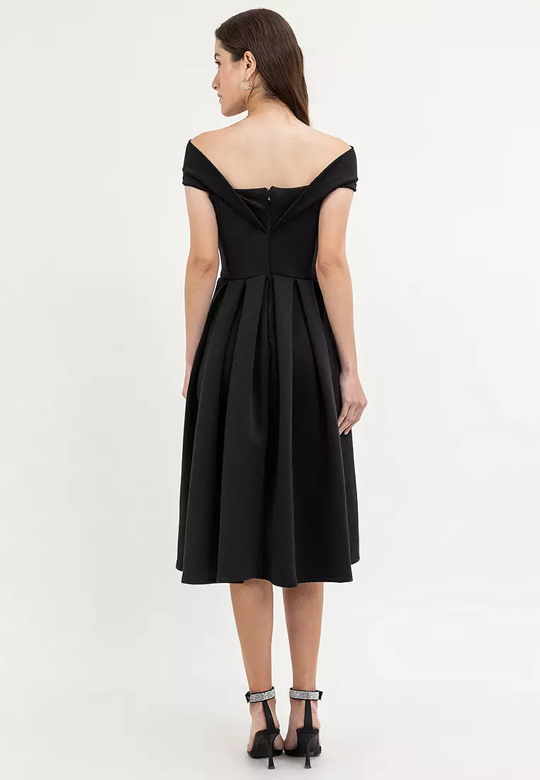 Reverie Off Shoulder Midi Dress