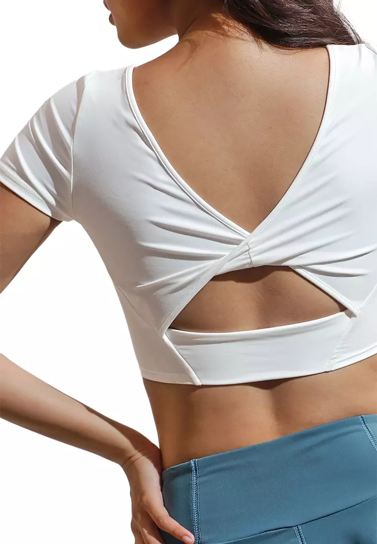 Nylon Spandex Jersey Baby Tee With Twisted Back Detail