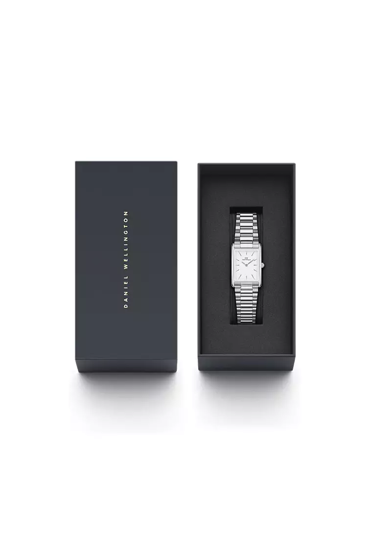 Daniel Wellington Bound Orologio Unisex 32x22 Mm – Quadrante Argento, Cinturino In Acciaio 316L, Movimento Giapponese