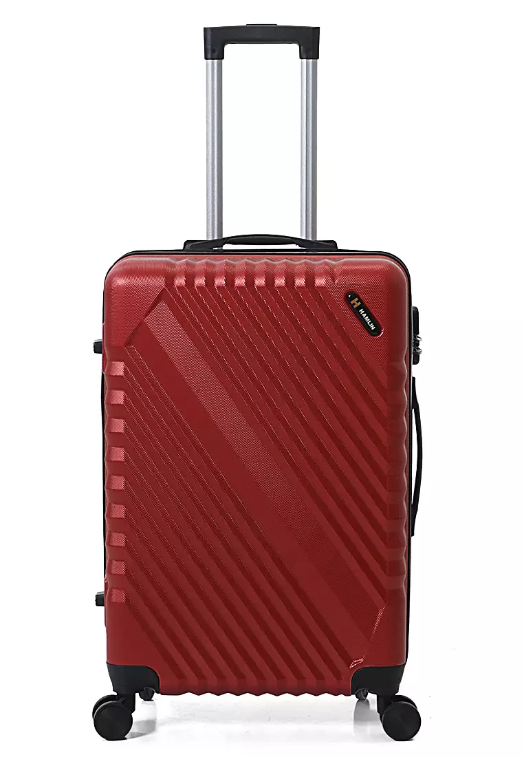 Isvara Tas Koper One Set Unisex Large Compartment Suitcase Number Code Locking Material Fiber ABS ORIGINAL - Maroon