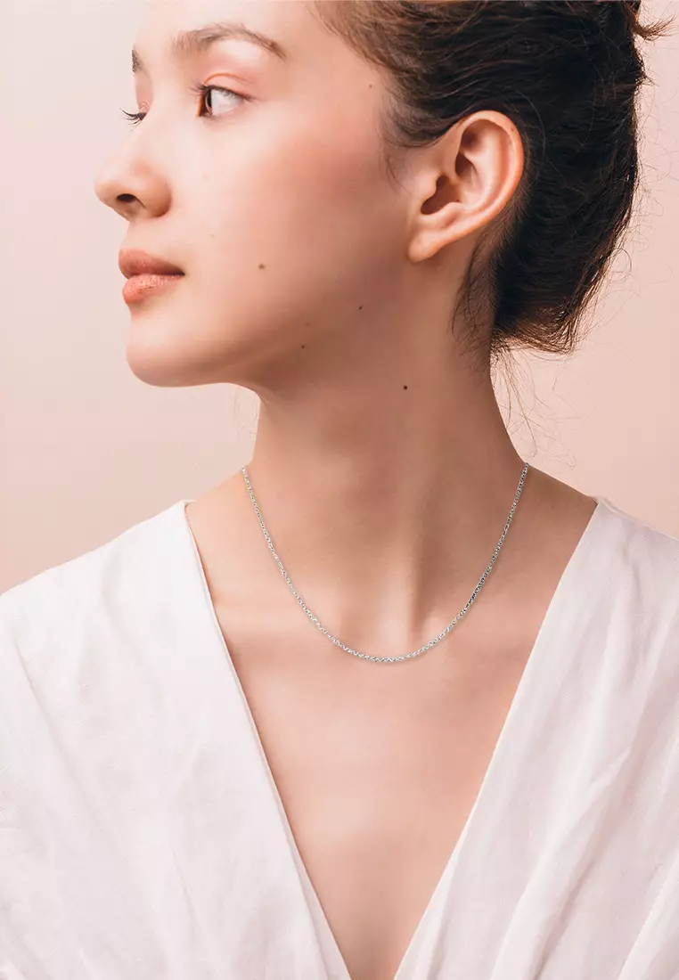 Adjustable length white best sale gold chain