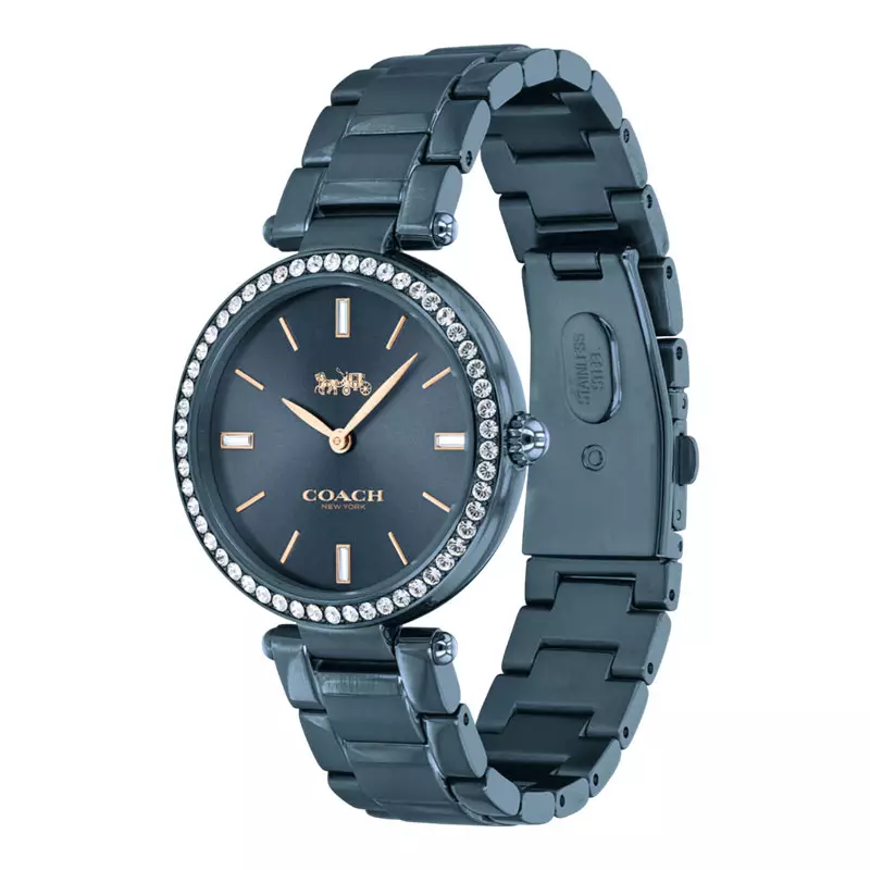 Jam Tangan Wanita Coach Park 14503423 Crystal Ladies Blue Dial Blue Stainless Steel Strap