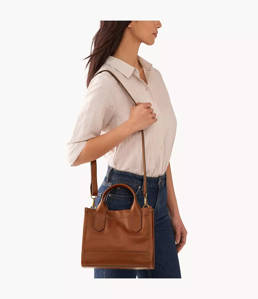 Fossil Kyler Satchel Leather Medium Brown Tas Wanita - SHB3135-210