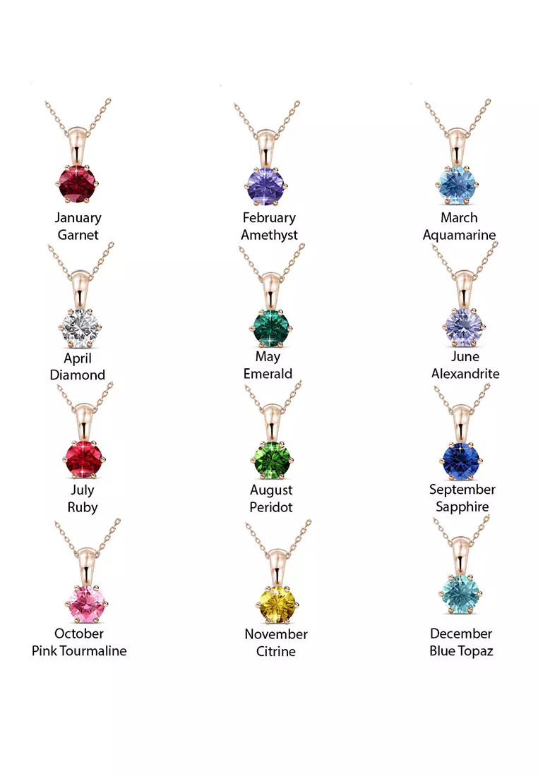 Birth Stone Pendant February Amethyst RG - Kalung Crystal by Her Jewellery