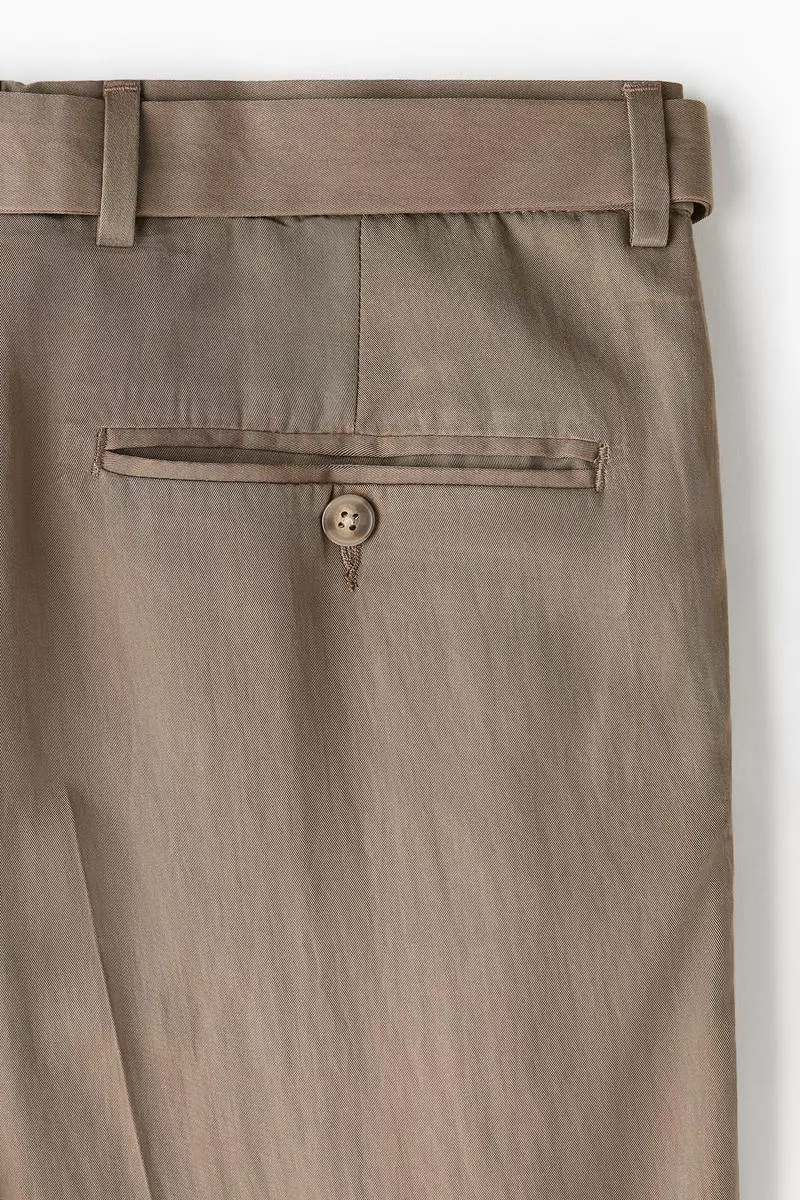 Regular Fit Belted twill trousers