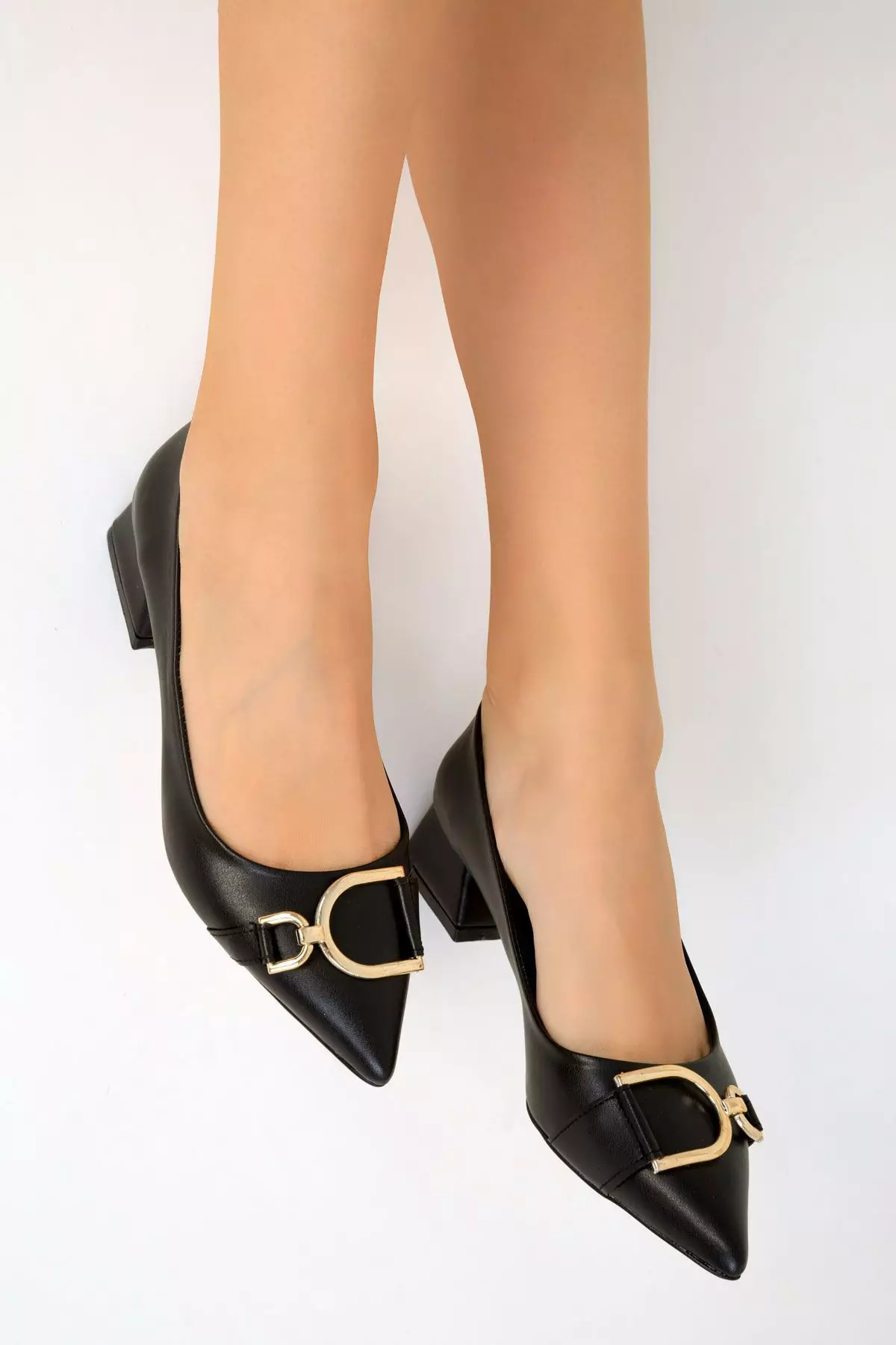 Women's Black Classic Heeled Shoes - 19548