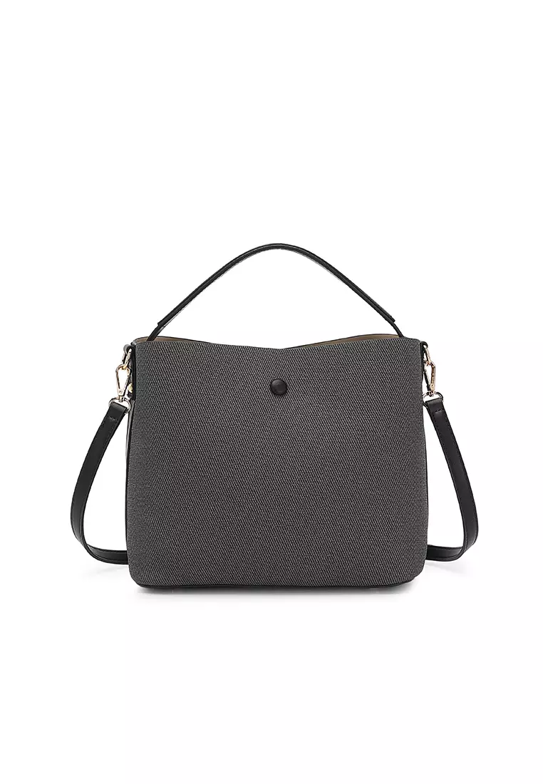 Women's Top Handle Bag / Sling Bag / Crossbody Bag / Shoulder Bag (Tas Tangan Wanita / Tas Selempang Wanita / Tas Bahu Wanita) - Hitam