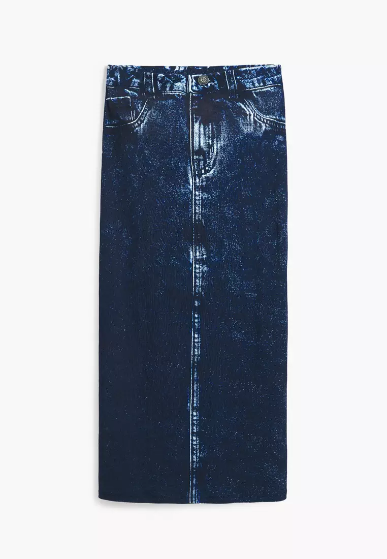 Long denim skirt