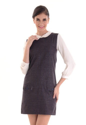 Pinafore dress stripe Flannel