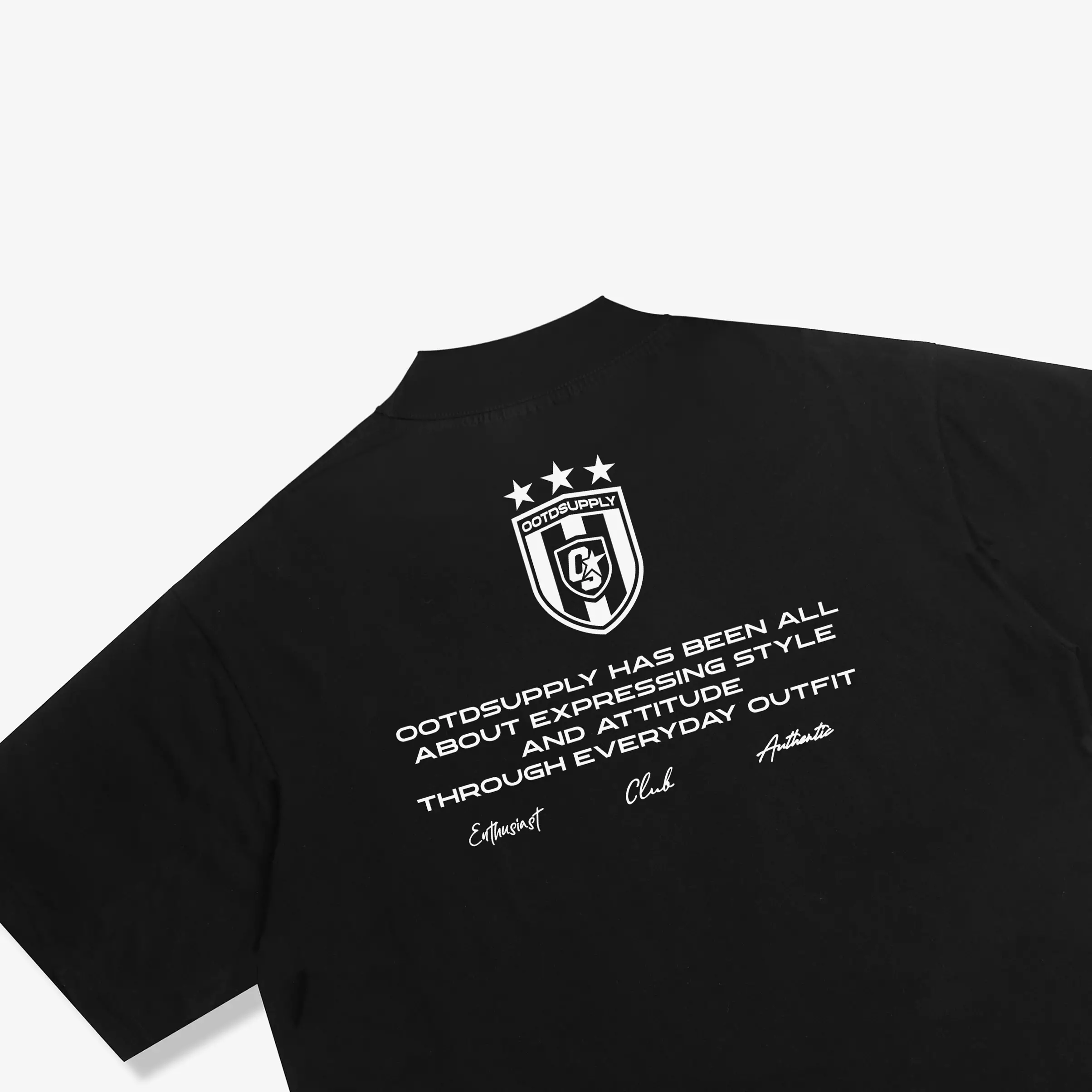 OOTDSUPPLY Oversize Boxy Cutline Constancia Black l Tshirt Boxyfit l Kaos Boxy | Atasan Boxy | OVZBXCL004