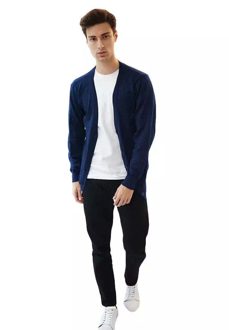 Cardigan Pria Oversize Sweater Korea Big Size Jumbo Dongker