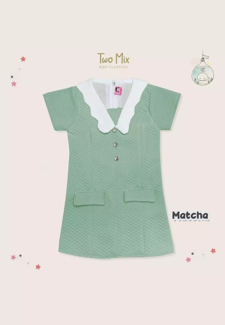Two Mix - Royal Dress Anak Perempuan - Gaun Anak Cewek Fashion 1-8 Tahun 4396 Warna Matcha