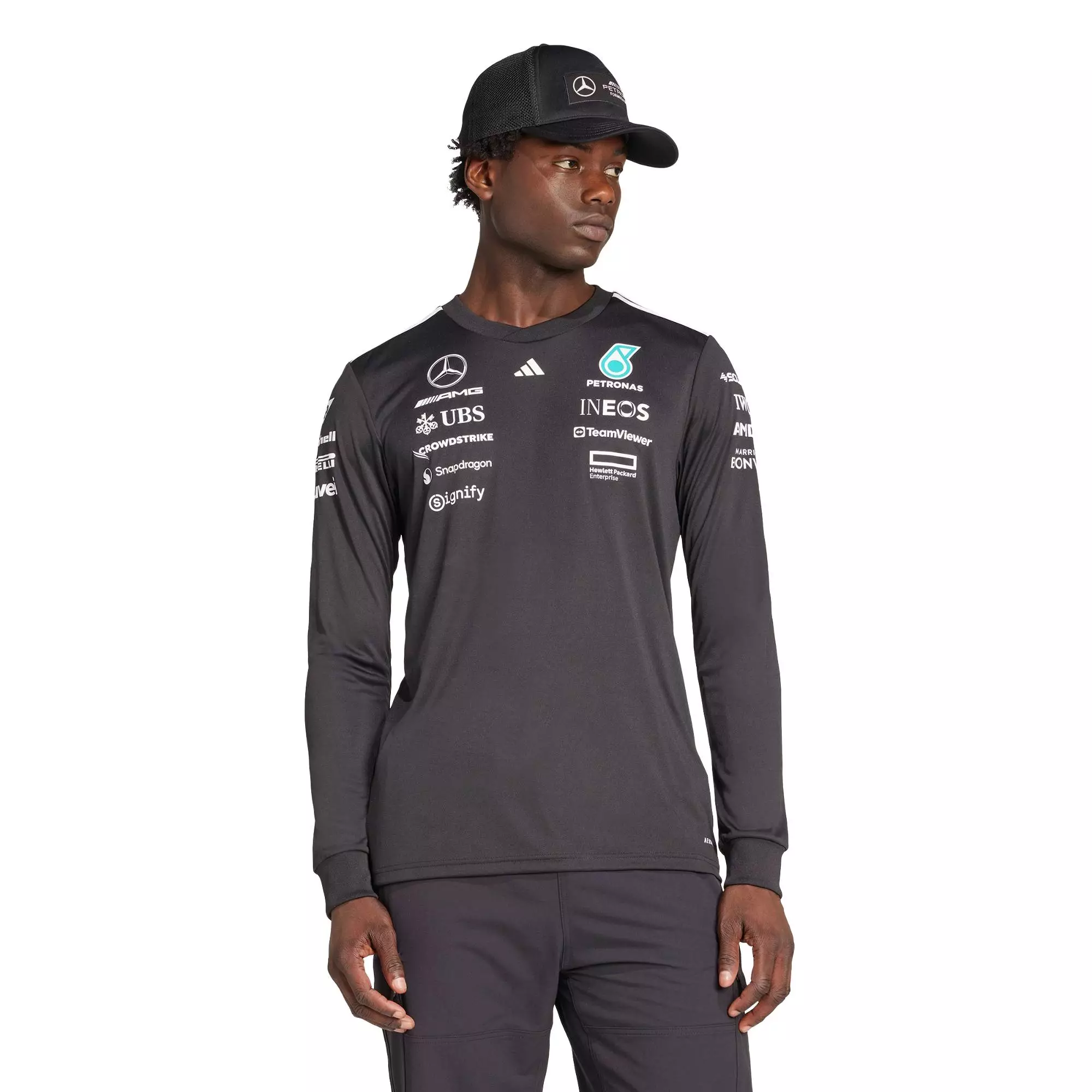 Motorsport MERCEDES - AMG PETRONAS FORMULA ONE TEAM DRIVER JERSEY LONG SLEEVE Men Black JW5364