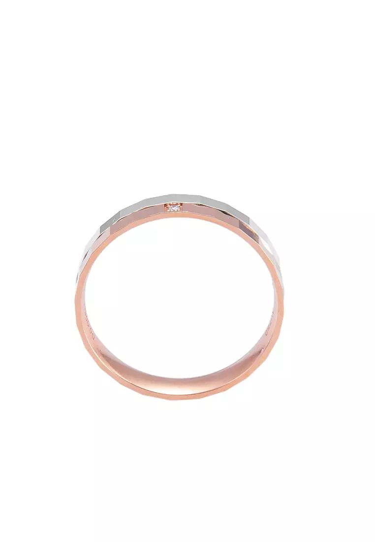 LITZ 18K White Gold and Rose Gold Ring C-WB0049F