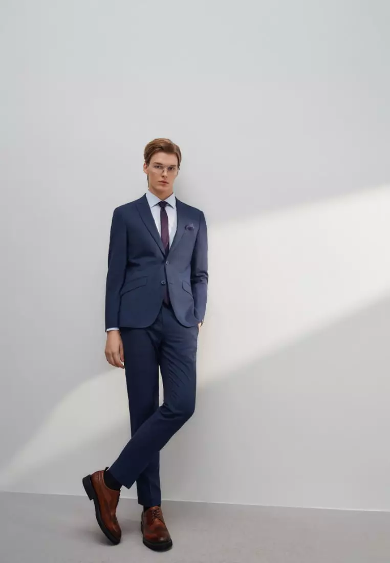 Anti-Bacterial Slim Fit Check Suit Blazer