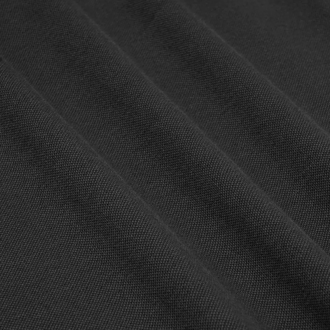 Basic Pique Long Sleeve Polo Shirt Black