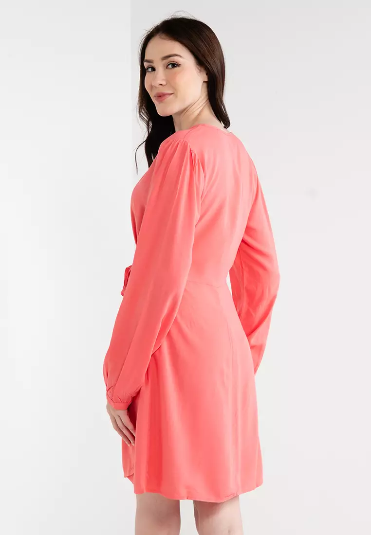 Nova Vis Long Sleeves Tia Wrap Dress