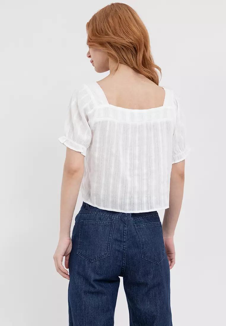 Ladies Neck Puff Sleeve Top