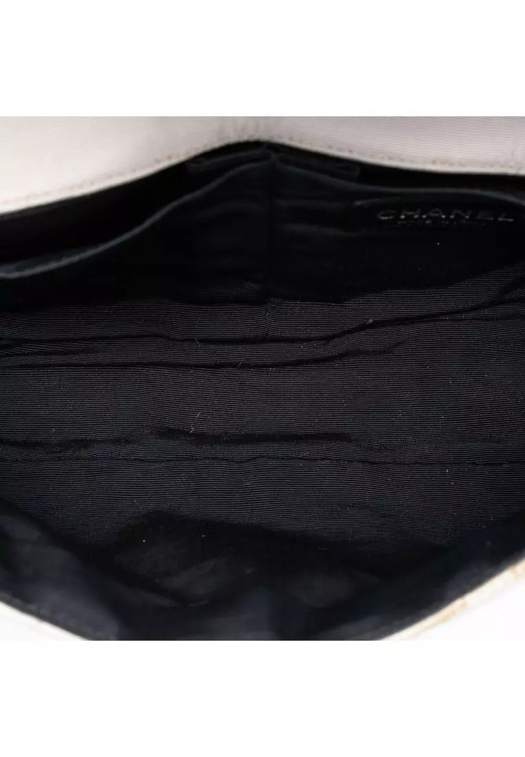 Pre-Loved Chanel Small Tricolor Quilted Jersey Reissue 2.55 East West Flap