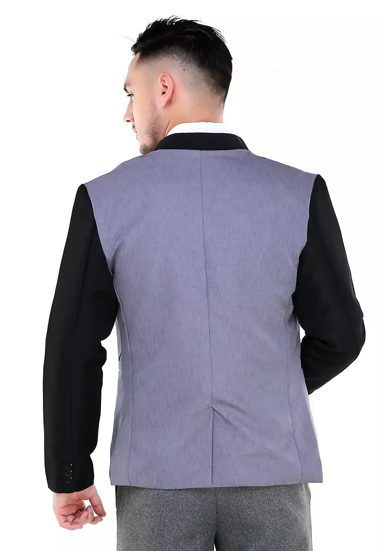 Woreq Jas Blazer Pria Two Tone Five Button Formal Longsleeve Suit Material High Twist ORIGINAL