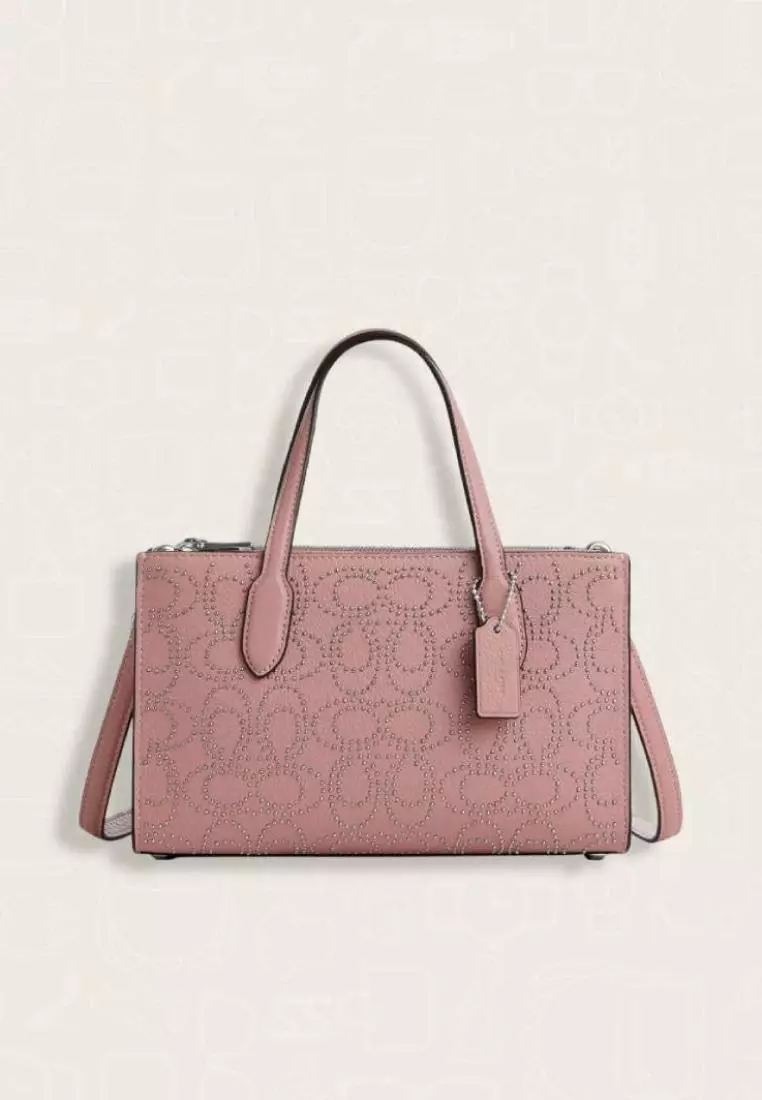 Jual Coach Coach Nina Small Tote Bag With Signature Rivets Pink