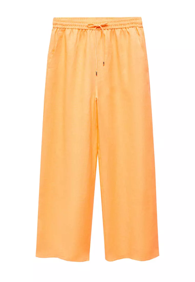 Linen Elastic Waist Trousers
