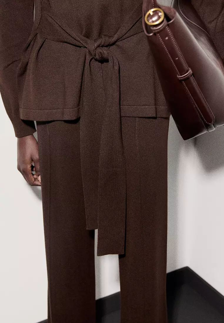 Knitted Trousers with Stitching Detail