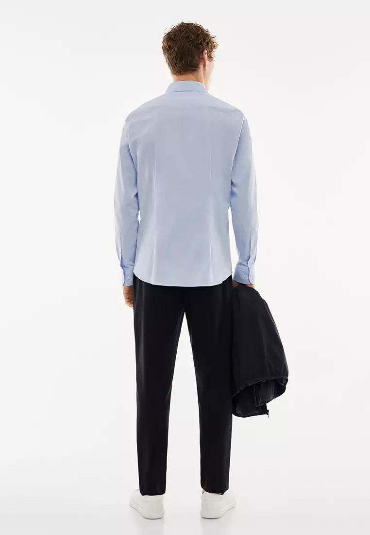 Buy MANGO Man Slim-Fit Fine-Stripe Shirt Online | ZALORA Malaysia