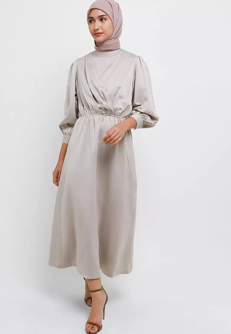 MFMW Majesty Dress Gamis Satin Beige