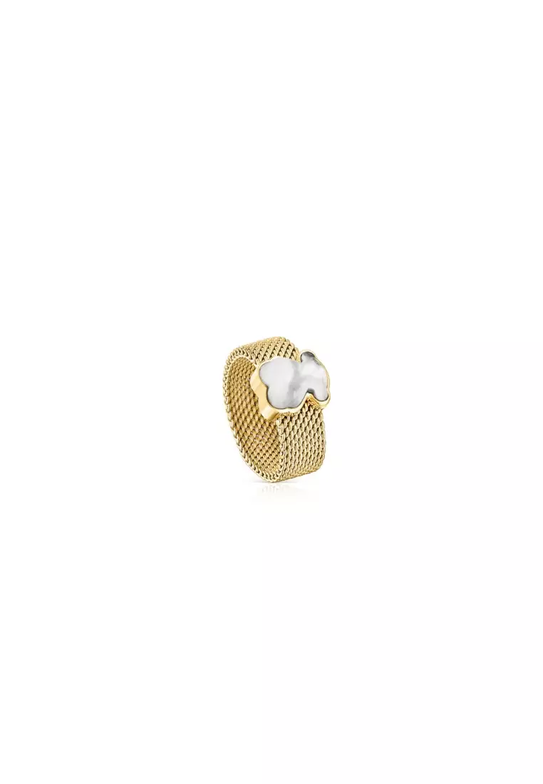 Tous TOUS Mesh Color Gold/IP Steel Ring with Howlite 2024 | Buy Tous Online  | ZALORA Hong Kong