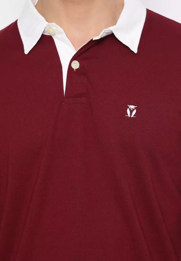 Matsuda Kaos Rugby Polo Shirt Pria Lengan Panjang Fujidera