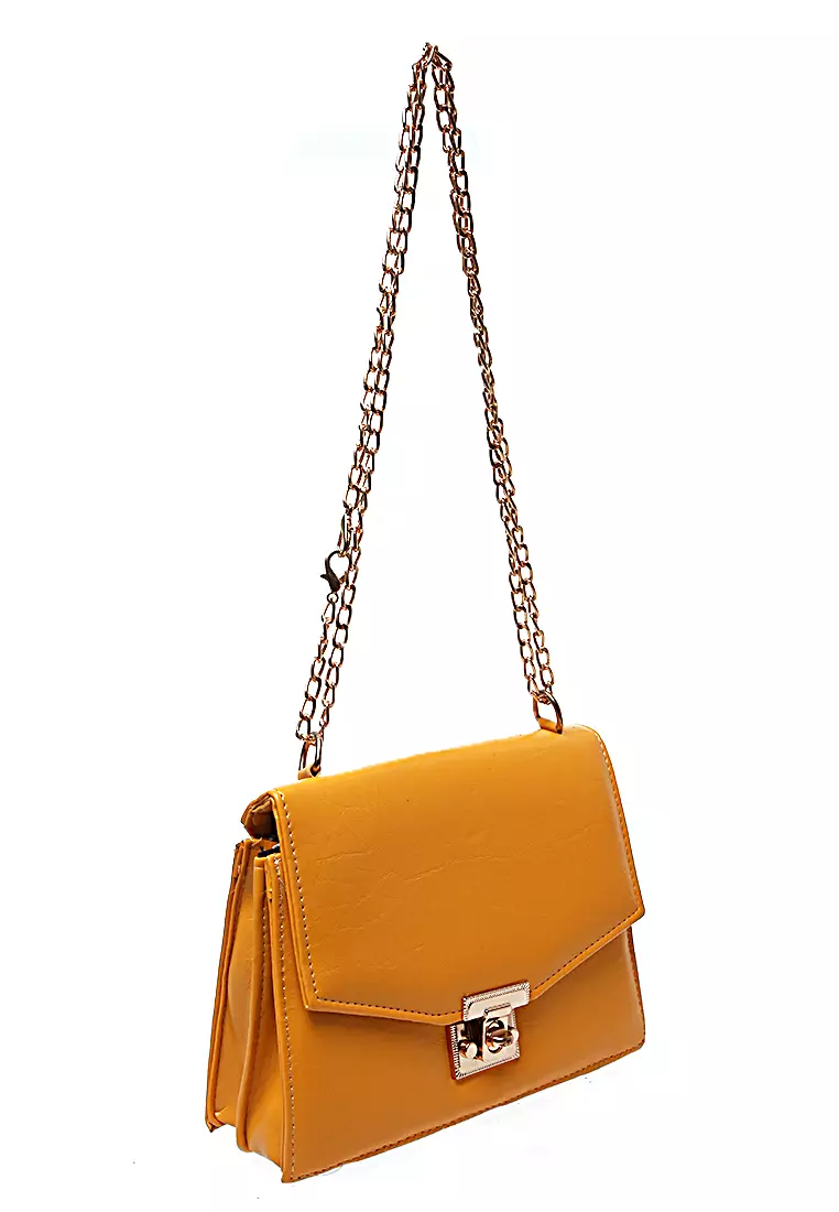 Faye Tas Selempang Wanita Casual Slingbag Plain High Quality Premium - Mustard