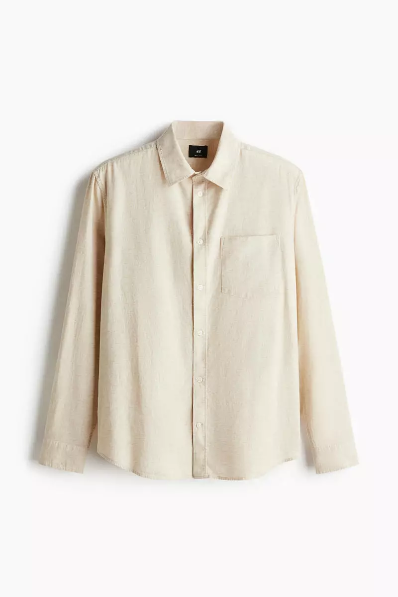 Regular Fit Linen-blend shirt