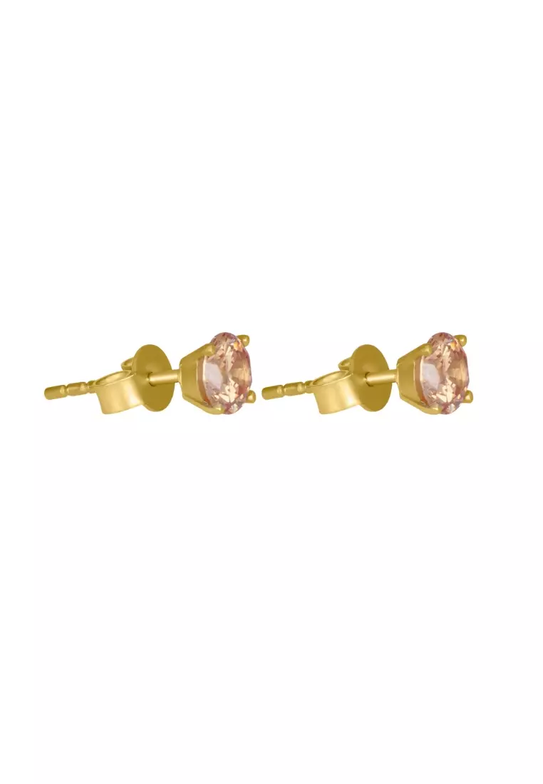 Gemstone Mini Studs Earrings 18k Gold