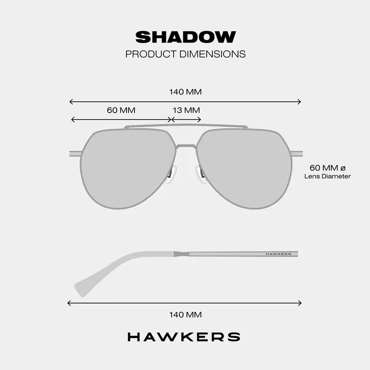 HAWKERS Black SHADOW Sunglasses for Men and Women. Official Product Designed in Spain